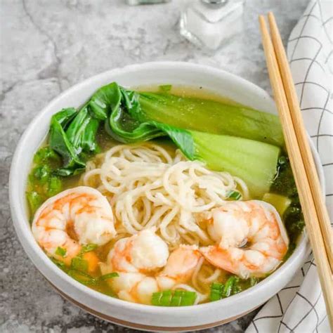 Easy Shrimp Noodle Soup Chinese Style - MySpicyKitchen