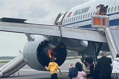 Air China A320neo GTF engine catches fire as plane evacuated in ...