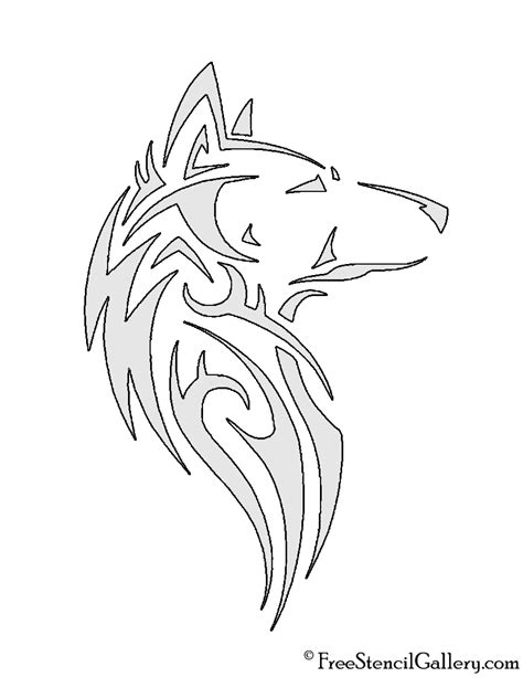 Wolf Tribal Stencil | Free Stencil Gallery