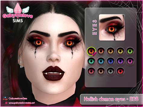 Hellish demon eyes • E08, contact lenses | Halloween CC - The Sims 4 Create a Sim - CurseForge