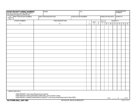 Army Da Form 2062 Fillable Pdf - Printable Forms Free Online