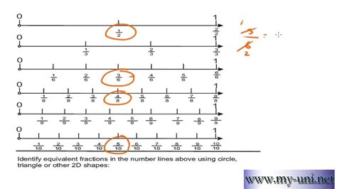 Equivalent Fractions On A Number Line