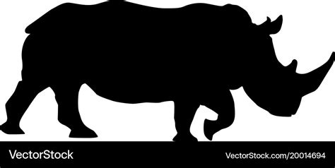 Rhino black silhouette Royalty Free Vector Image