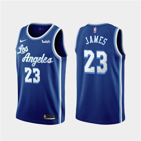 Men 23 Lebron James Jersey Blue Los Angeles Lakers Swingman Jersey ...