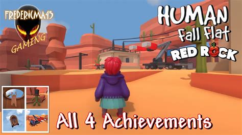 Human Fall Flat RED ROCK level - Full Walkthrough - All 4 Achievements ...