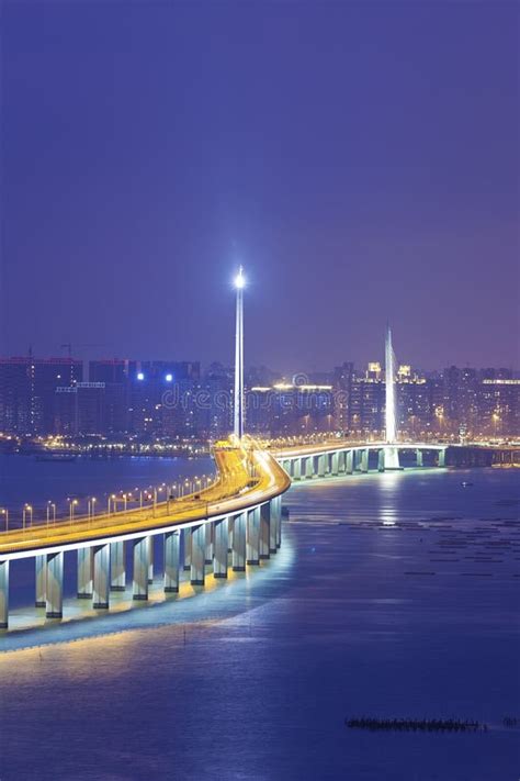 Hong Kong Shenzhen Western Corridor Bridge Stock Photo - Image of dark ...