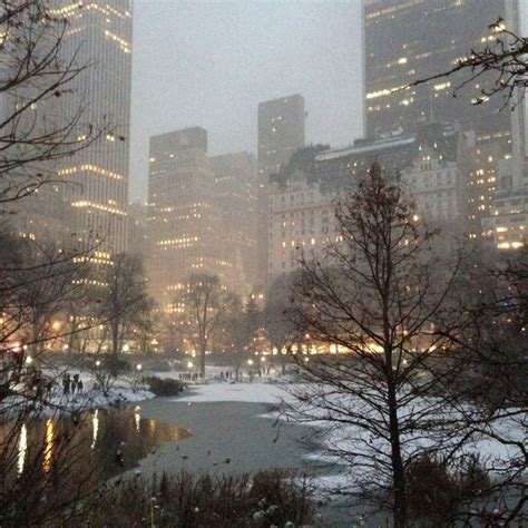 NYC Snow Kissed City Skyline at Night