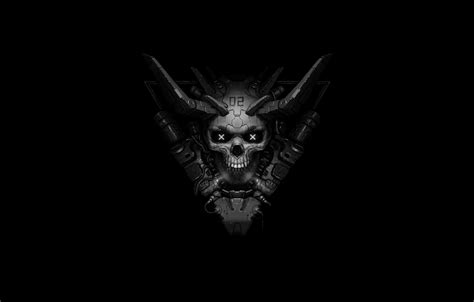 Wallpaper Minimalism, Skull, Dark, Background, Mad, Sake, Madness, Illustration, Cyber, by Rick ...