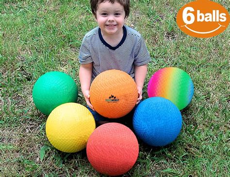 Playground Balls 8.5 inch (Set of 6) Kickball for Kids and Adults - Official Size for Handball ...