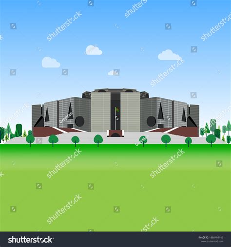 National Parliament Building Bangladesh Dhaka Stock Vector (Royalty ...