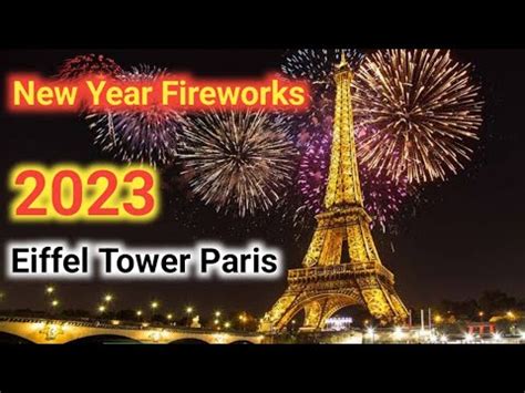 New year 2023 france paris eiffel tower fireworks countdown / Happy new ...