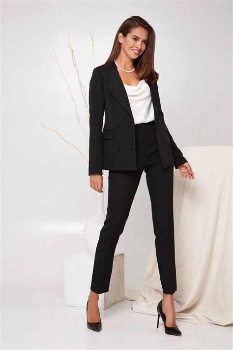 Black Womens Suit, Formal Pantsuit for Women, Black Formal Wear Womens ...