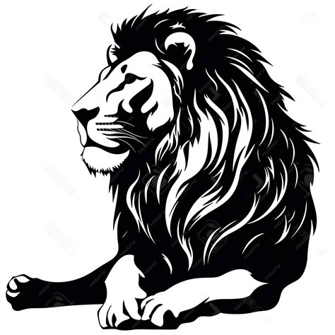 Premium Vector | Black silhouette of a lion on white background