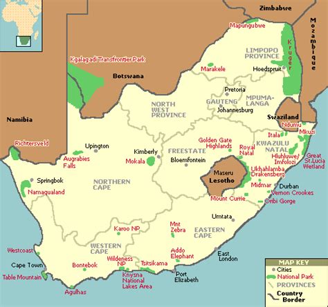 Maps of South African National Parks