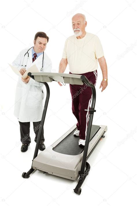 Doctor Monitors Senior on Treadmill — Stock Photo © lisafx #6511187