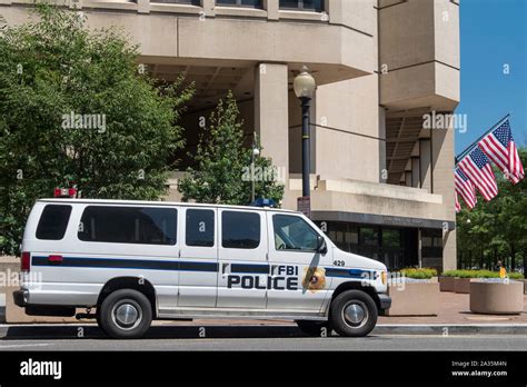 FBI Police Vehicle outside the J Edgar Hoover FBI Building, Pennsylvania Avenue, Washington DC ...