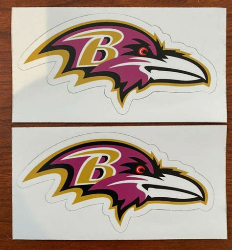 NEW NFL Baltimore Ravens Helmet Window Sticker 2 Stickers Included 2-3/ ...