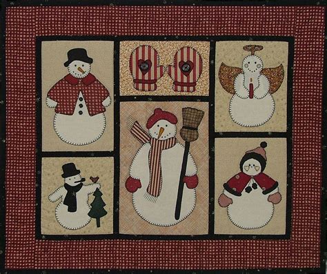 Free Snowman Applique Patterns | In this wall quilt, the snowmen were appliquéd using fusible ...