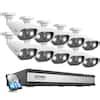 ZOSI 16-Channel 8MP PoE 4TB NVR Security Camera System with 10 Wired 8MP Spotlight IP Cameras, 2 ...