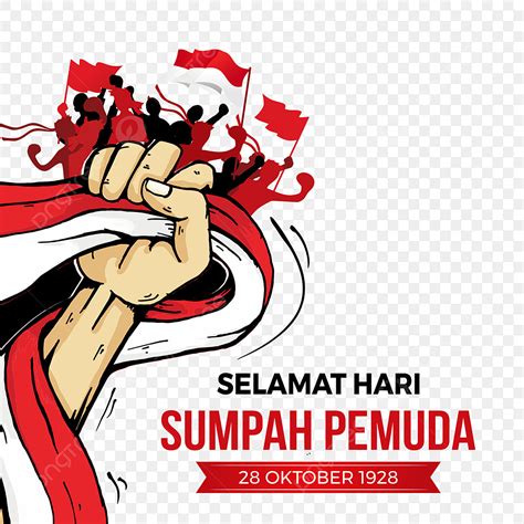 Ilustrasi Sumpah Pemuda Indonesia Yang Digambar Tangan, Indonesia ...