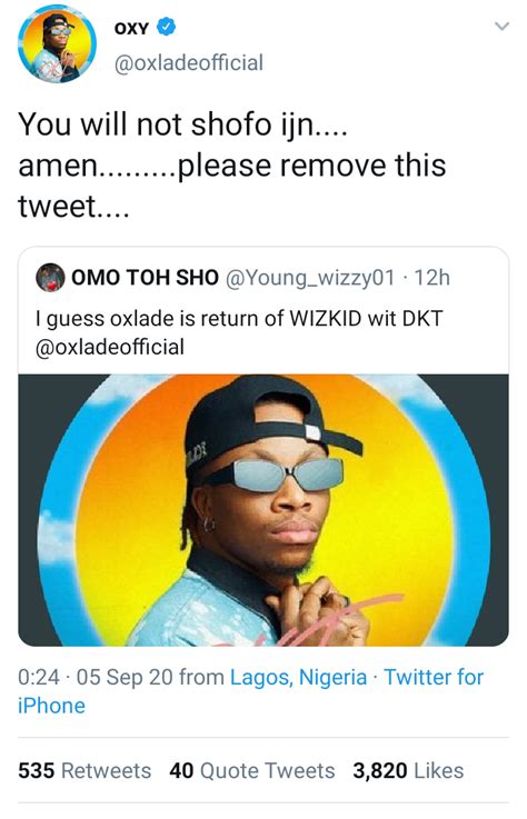 Singer Oxlade Rejects Wizkid Comparison - Information Nigeria