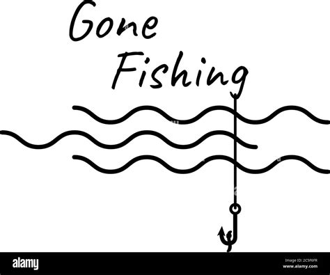 Gone Fishing Clip Art Black And White