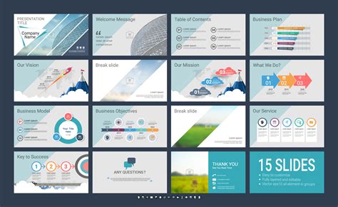 Presentation slide template for your company with infographic elements ...