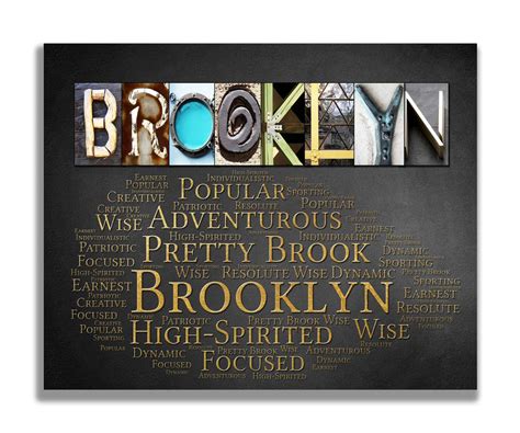 Brooklyn Meaning Name Art Gift | 4 Digital Prints – Letter Art Gifts