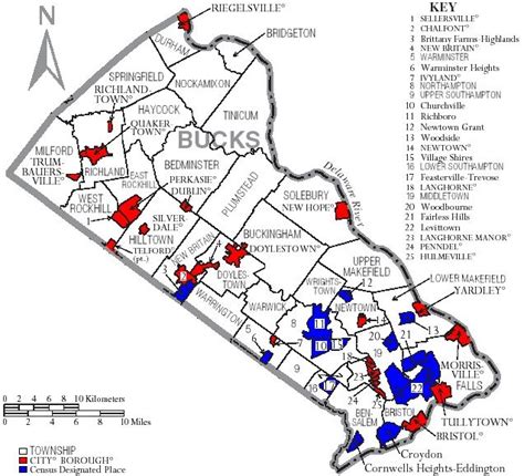 Map Of Bucks And Montgomery County Pa - Cities And Towns Map