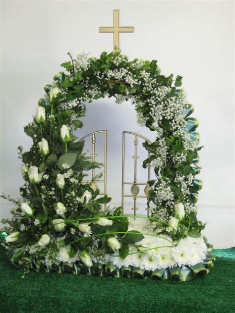 Gates of Heaven | Funeral flowers, Funeral floral arrangements, Funeral flower arrangements