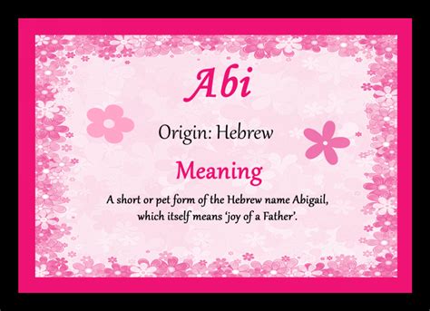 Abi Personalised Name Meaning Mousemat - The Card Zoo