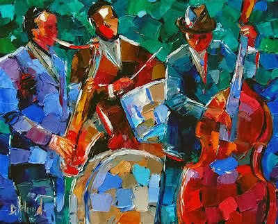 Daily Painters Abstract Gallery: Abstract Jazz Musicians Painting, Music Art "Jazz Garden" by ...