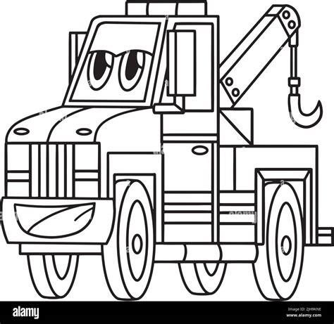 Tow Truck with Face Vehicle Coloring Page Stock Vector Image & Art - Alamy