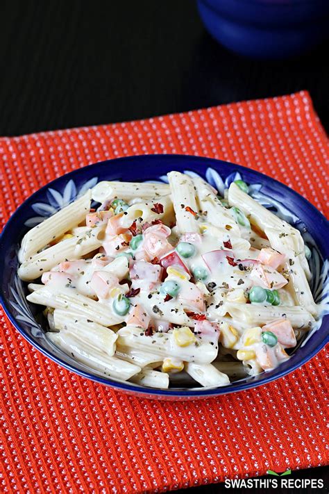 White Sauce Pasta Recipe (Béchamel Sauce Pasta) - Swasthi's Recipes