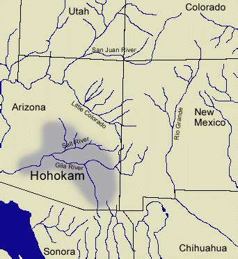 Hohokam map | Rio grande, History online, Mexico