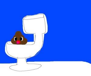 poop emoji in a toilet - Drawception