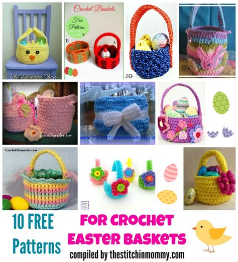 10 Free Patterns for Crochet Easter Baskets - The Stitchin Mommy