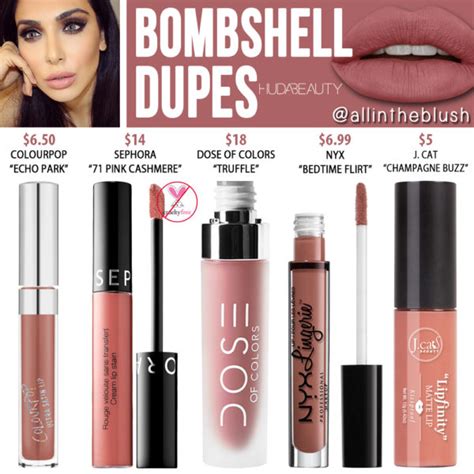 Huda Beauty Bombshell Liquid Matte Lipstick Dupes - All In The Blush