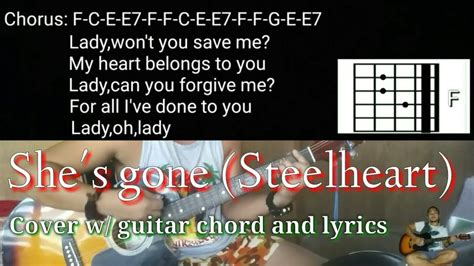 She's gone (Steelheart) cover w/ guitar chord and lyrics Chords - Chordify