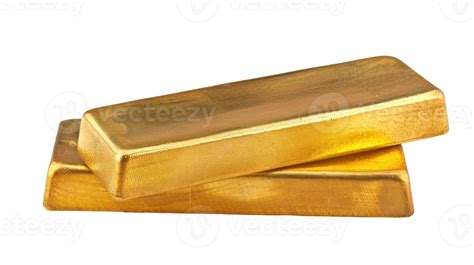 AI generated Stacked gold bars reflecting wealth and investment on transparent background ...