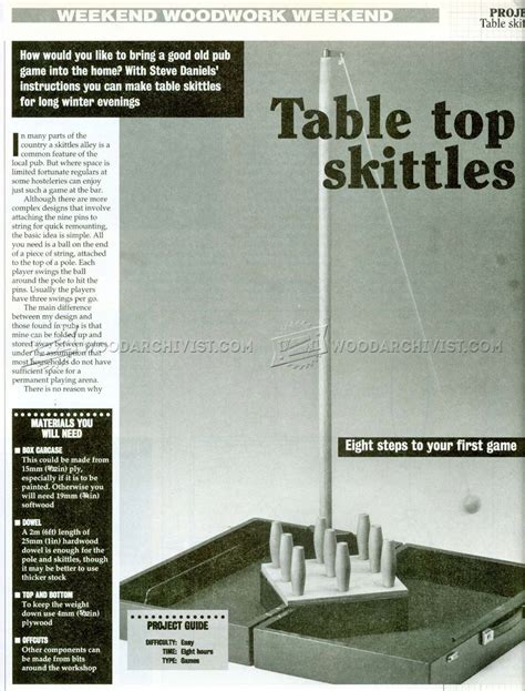 Table Skittles Plans • WoodArchivist