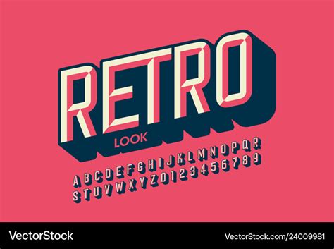 Modern retro style font Royalty Free Vector Image