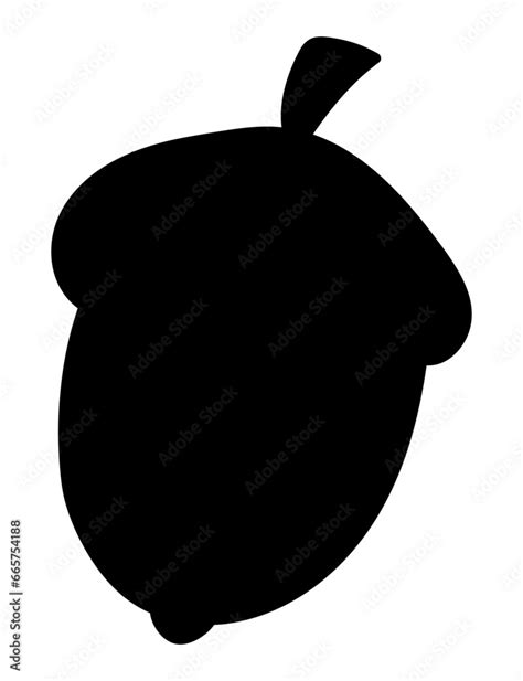 Acorn black silhouette. vector illustration. isolated on transparent background. Stock Vector ...