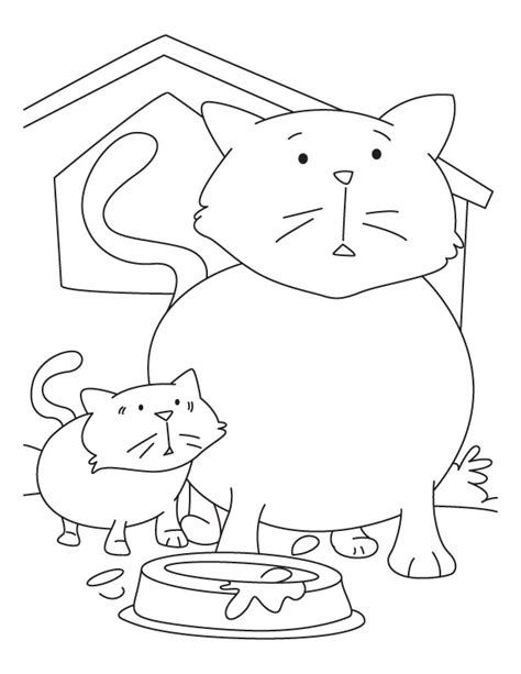 Kitten with mother cat coloring pages | Download Free Kitten with mother cat coloring pages for ...