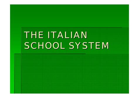 Italian School System