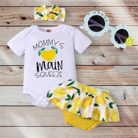 Lemon Baby Girl Outfit Fruit Baby Girl Outfit Lemon Bummies - Etsy