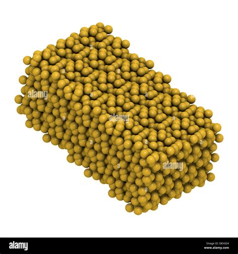 Sulfur (octasulfur, S8) crystal structure. Atoms are represented as yellow spheres Stock Photo ...