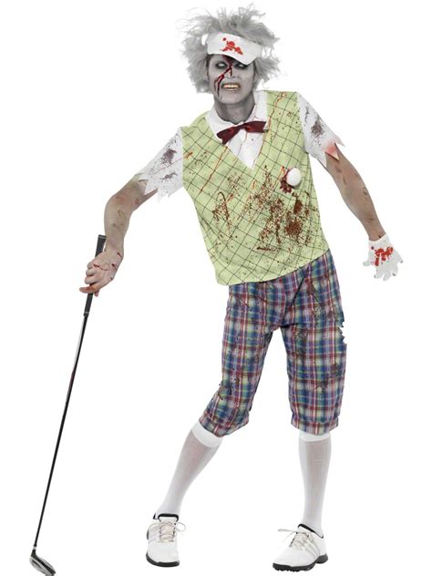 Scary Zombie Golfer Mens Halloween Fancy Dress Golf Sports Adults Costume Outfit | eBay