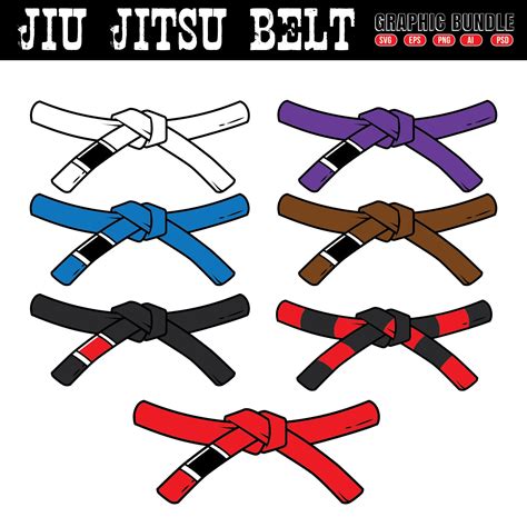 Jiu Jitsu Svg Files RANK BELT Graphic BUNDLE Drawing Jujitsu - Etsy