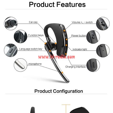 Universal Two Way Radio Wireless Headset Hands-free V3.0 Bluetooth ...